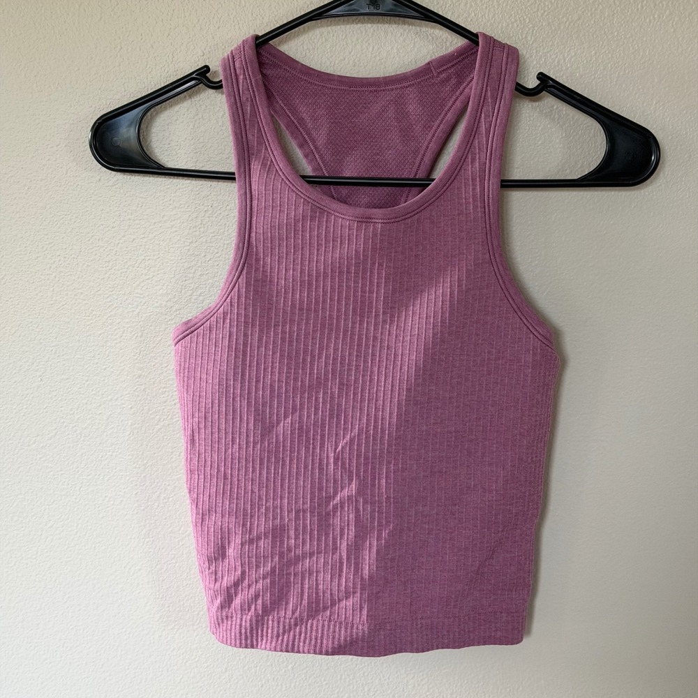 Lululemon Ebb to Street Racerback Cropped Tank Top Purple 4